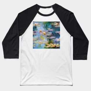 Monet Style Water Lilies 6 Baseball T-Shirt